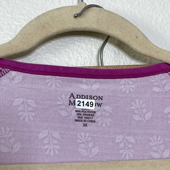 Addison Meadow Pajama Set 3X Whisper Knit Henley Pants Floral Pink Pockets NWOT - Picture 5 of 14